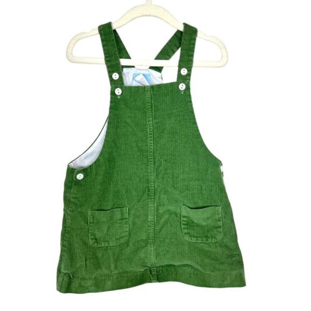 Bella Bliss Dress Girls 4 Green Cotton Corduroy Overall Jumper Sleeveless pinafo